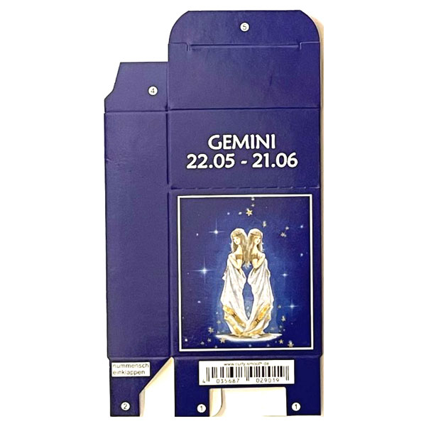 Zigaretten-Faltschachtel Sternzeichen Gemini/Jungfrau Motiv 20er Zigaretten-Faltschachtel Sternzeichen Gemini/Jungfrau Motiv 20er