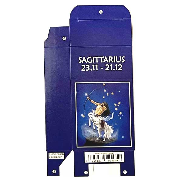 Zigaretten-Faltschachtel Sternzeichen Sagittarius / Schütze Motiv 20er Zigaretten-Faltschachtel Sternzeichen Sagittarius / Schütze Motiv 20er