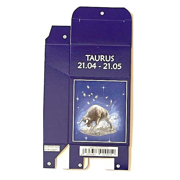 Zigaretten-Faltschachtel Sternzeichen Taurus/Stier Motiv 20er