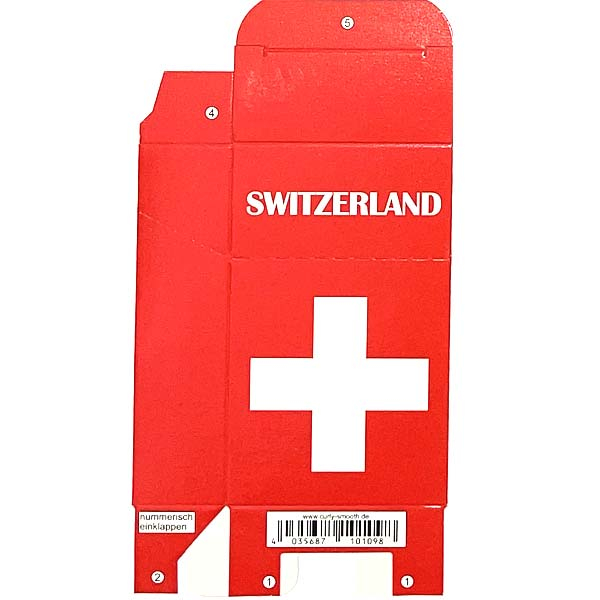 Zigaretten-Faltschachtel Switzerland Kreuz Motiv 20er Zigaretten-Faltschachtel Switzerland Kreuz Motiv 20er