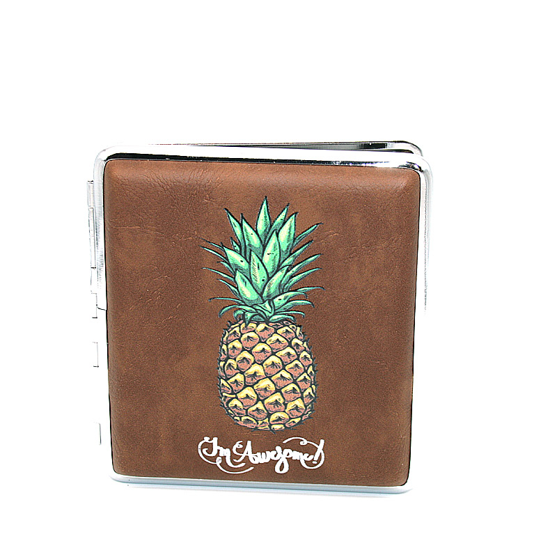 Zigarettenetui für ca. 20 Zigaretten, Lederoptik, Motiv Ananas I´m Awesome, gelb Zigarettenetui für ca. 20 Zigaretten, Lederoptik, Motiv Ananas I´m Awesome, gelb