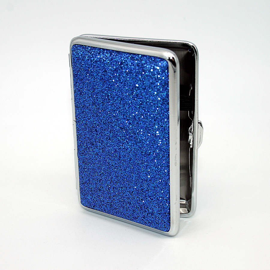 Zigarettenetui It´s cool Glitter, für 14 Zigaretten, blau Zigarettenetui It´s cool Glitter, für 14 Zigaretten, blau