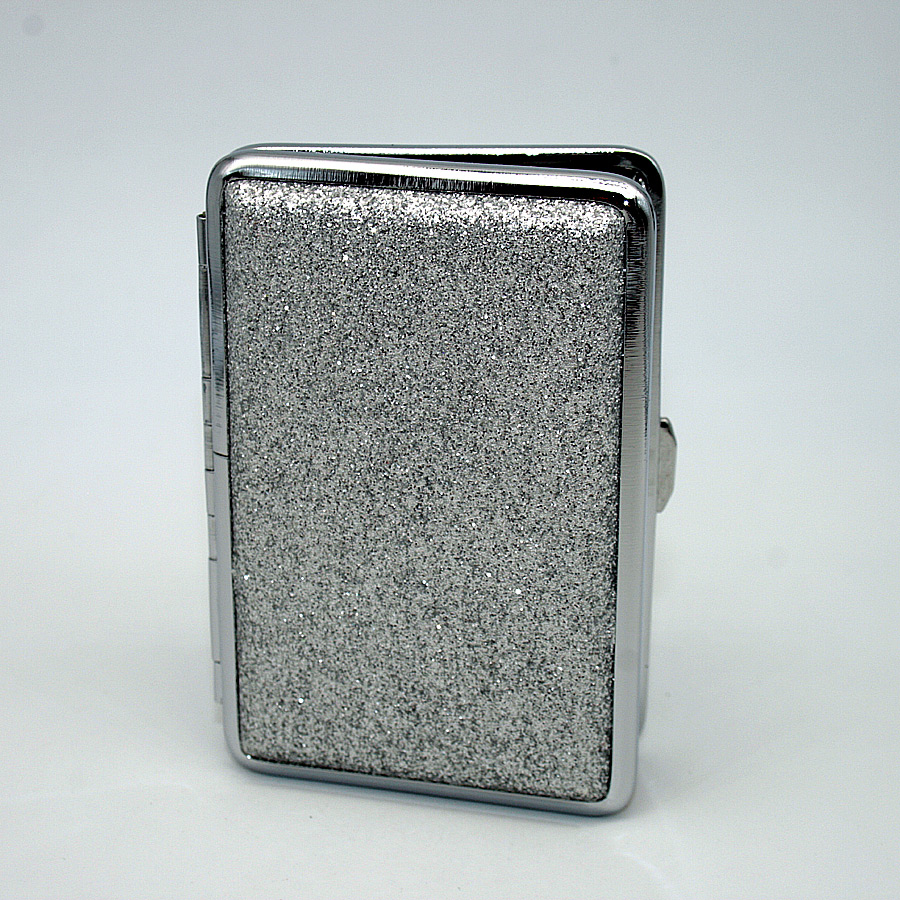 Zigarettenetui It´s cool Glitter, für 14 Zigaretten, silber Zigarettenetui It´s cool Glitter, für 14 Zigaretten, silber