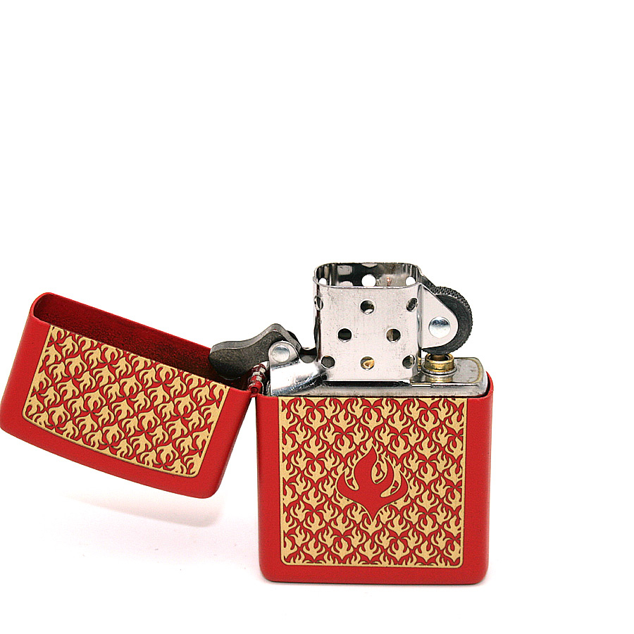 Zippo Feuerzeug Flame Pattern Red matt Zippo Feuerzeug Flame Pattern Red matt