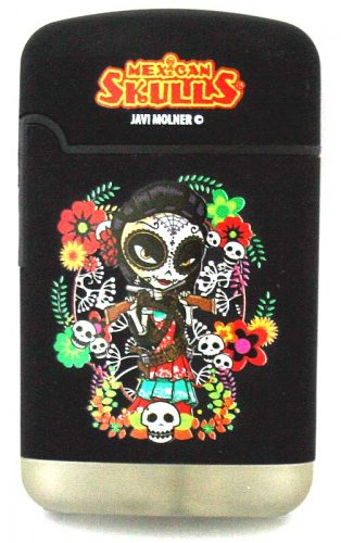 Mexican Skulls Easy Torch 8 Jet Feuerzeug Catrinas Schwarz 1 Mexican Skulls Easy Torch 8 Jet Feuerzeug Catrinas Schwarz 1