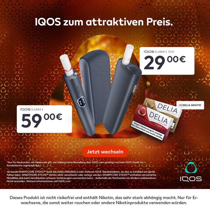 IQOS ILUMA i Aktion: 2 DELIA bei Registrierung