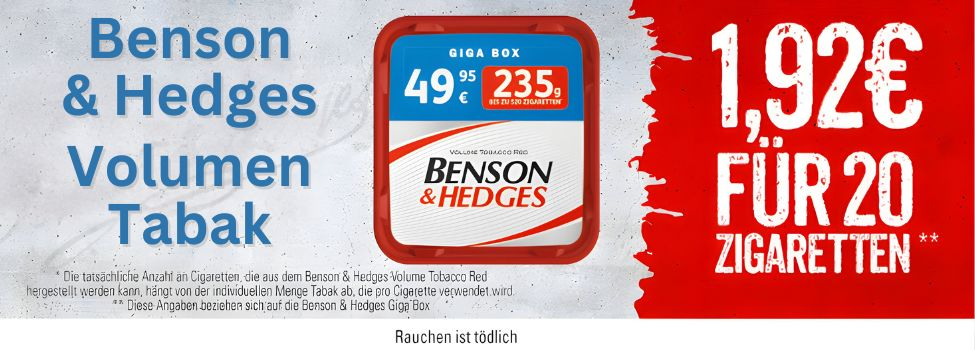 Benson & Hedges Tabak zum Drehen und Stopfen online kaufen