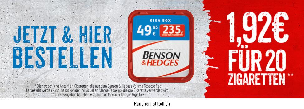 Benson & Hedges Tabak zum Drehen und Stopfen online kaufen