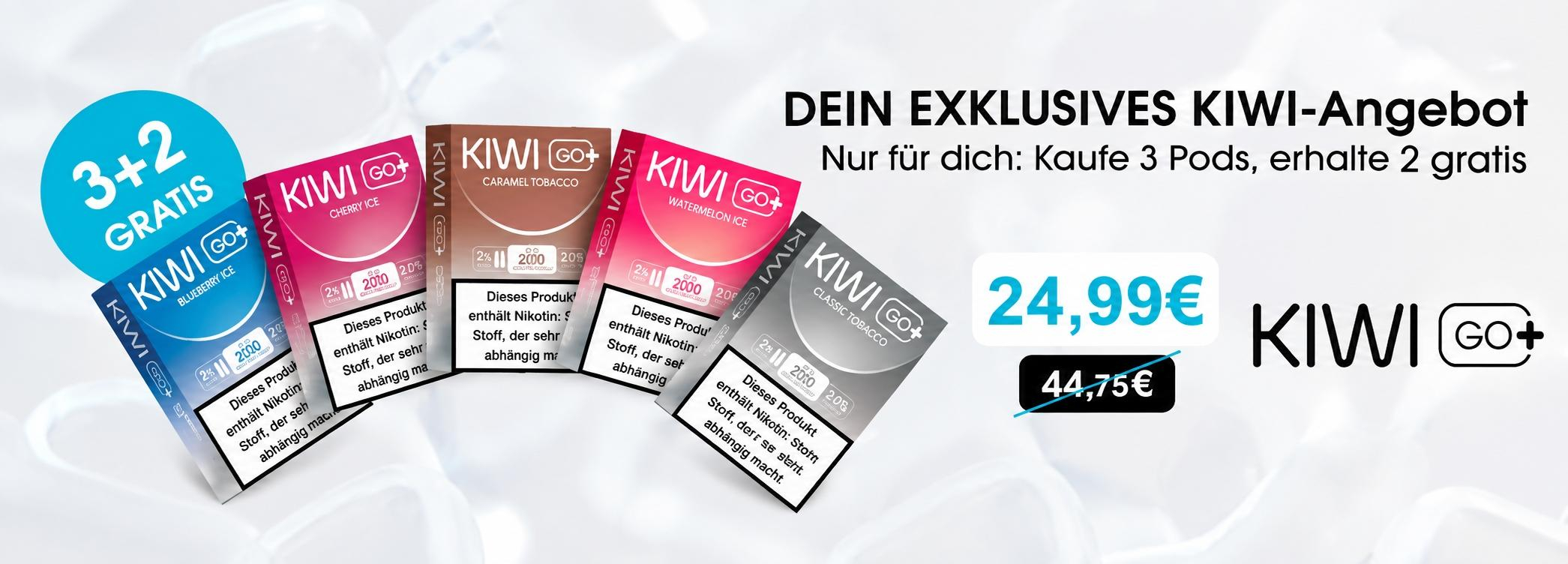 Kiwi Go+ 3 plus 2 Aktion