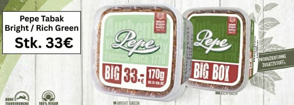 Pepe Tabak Bright oder Rich Green kaufen