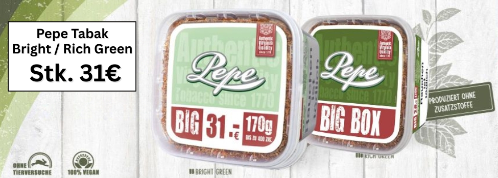 Pepe Tabak Bright oder Rich Green kaufen