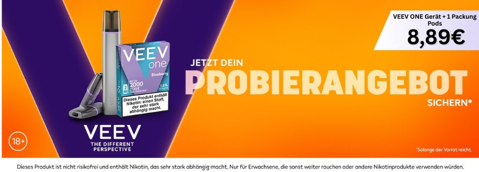 VEEV Aktion Probierset - 1 VEEV ONE Gerät + 1 Packung Pods