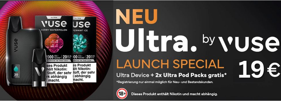 Vuse Ultra - Die neue und smarte Art zu Vapen! Ab sofort erhältlich