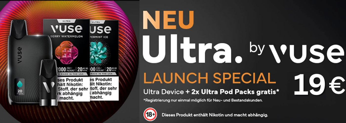 Vuse Ultra - Die neue und smarte Art zu Vapen! Ab sofort erhältlich