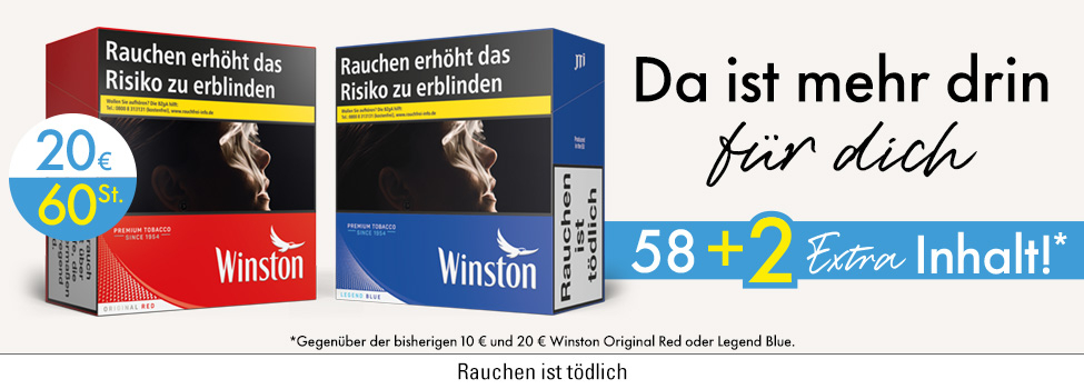 Winston Red & Blue 60 Zigaretten für 20 Euro