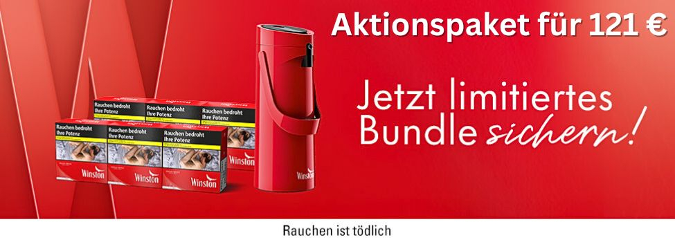 Winston Zigaretten plus Kaffee Kanne