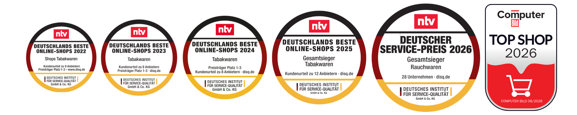 Auszeichnung und Siegel Reihe 2022 bis 2026 - ntv und Computer Bild