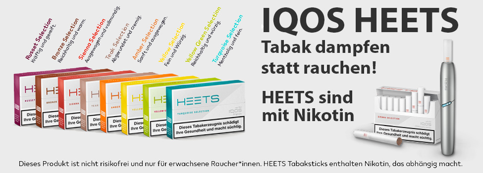 Heets Tabaksticks Sorten für die IQOS - Tabak dampfen statt rauchen!