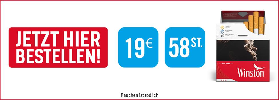 Winston Zigaretten mit 58 Stück für nur 19 Euro jetzt online kaufen