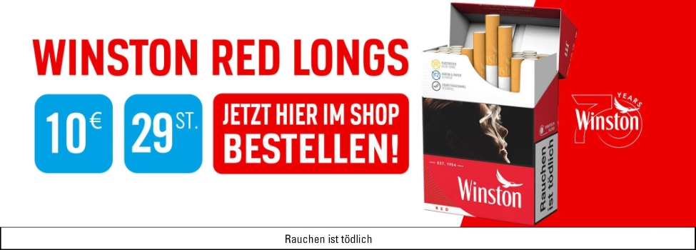 Winston Red Longs - 10 Euro für 29 Stück im 100mm Format