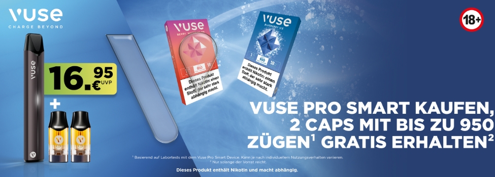Vuse Pro Smart Aktion - Jetzt zu 50% günstiger