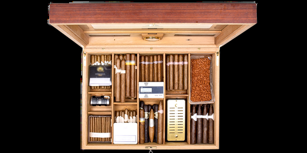 Humidor offen mit Zigarren Humidor offen mit Zigarren