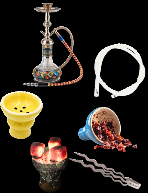 Shisha-Wasserpfeife und Zubehör