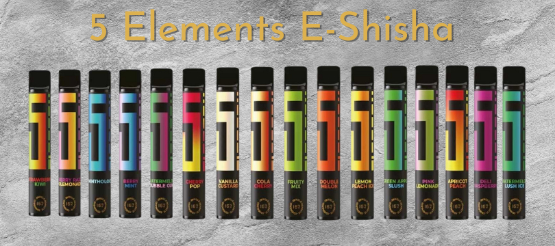 Geschmacksrichtungen der 5 Element E-Shisha Übersicht der 5 Elements Aromen