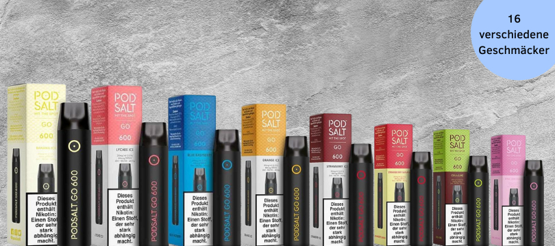 Pod Salt Go 600 Sortiment Kleine Sortiment Vorstellung der Pod Salt Go 600 E-Shisha