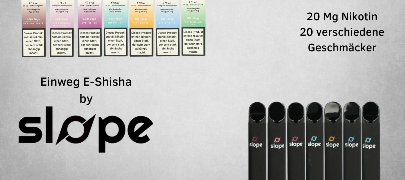 Verschiedene Geschmacksrichtungen der Slope Vape