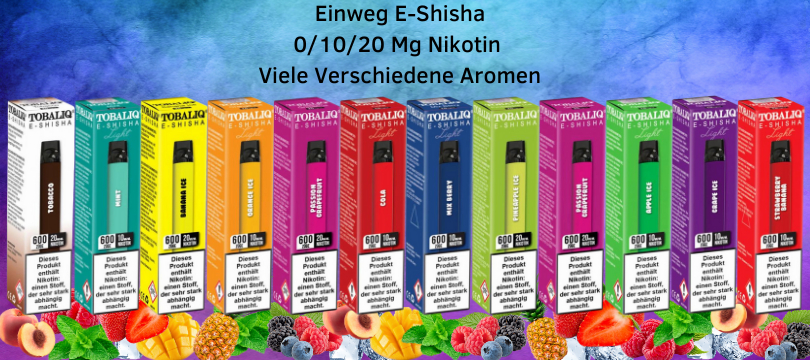 Informationen der Tobaliq E-Shisha Aromen und Informationen der Tobaliq E-Shisha