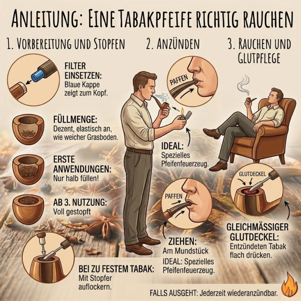 Anleitung zur Verwendung einer Tabakpfeife Anleitung zur Verwendung einer Tabakpfeife