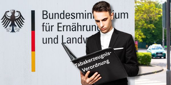 Mann steht vor dem Bundesministerium Mann steht vor dem Bundesministerium
