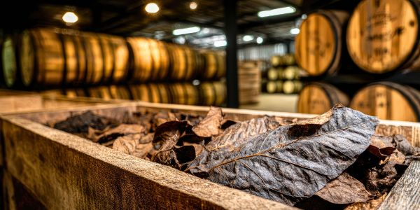 Tabakblätter in luftdicht verschlossenen Holzfässer 