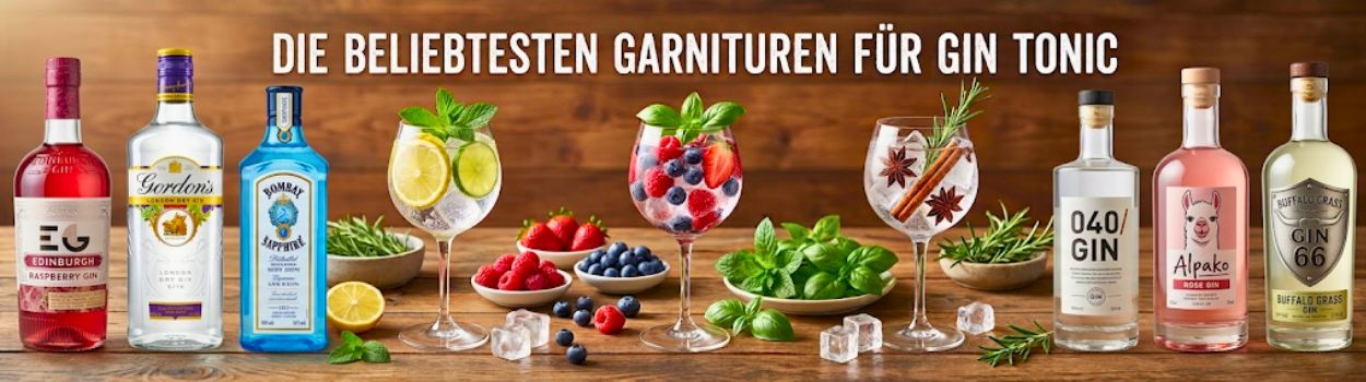 [KI-generiert] Garnituren für eine exzellente Optik eines Gin Tonic Cocktails