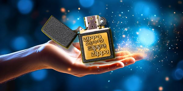 Zippo Feuerzeug auf der Hand Zippo Feuerzeug auf der Hand