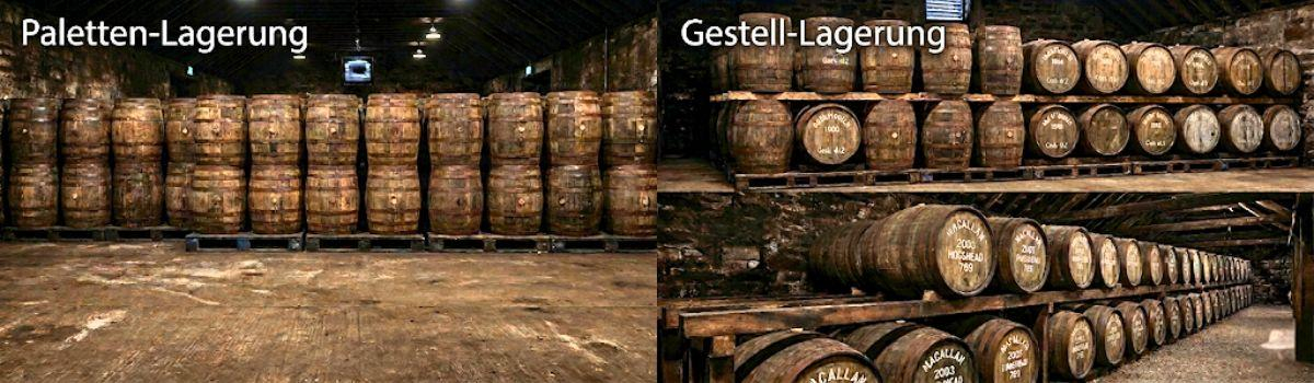 Darstellung der Lagerung von Whisky-Fässer Darstellung der Lagerung von Whisky-Fässer