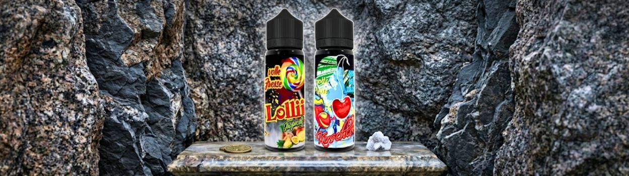 [KI-generiert] Lädla Juice Aromen in einer Felsenwand