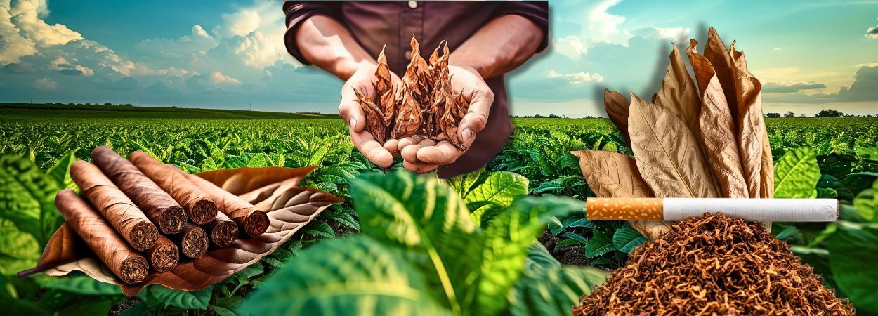 Tabakplantage, Zigarren und loser Tabak mit Zigarette