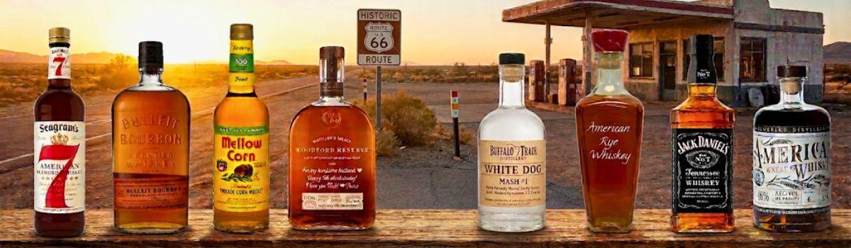 Auswahl der amerikanischen Whiskey-Sorten Auswahl der amerikanischen Whiskey-Sorten