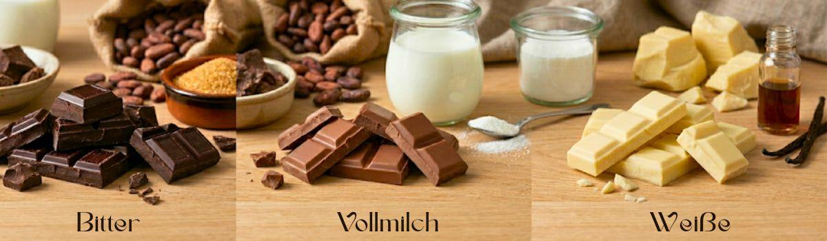 Schokoladensorten und ihre Zutaten