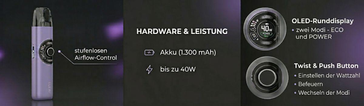Eigenschaften der Eleaf iVeni Duo Kit Eigenschaften der Eleaf iVeni Duo Kit