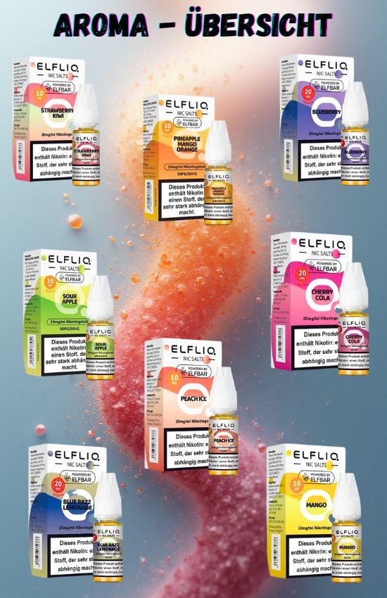 Aroma Übersicht der Elfliq Sorten
