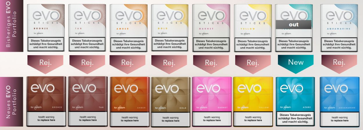 Übersicht - EVO Tabaksticks im neuen Design! Übersicht - EVO Tabaksticks im neuen Design!