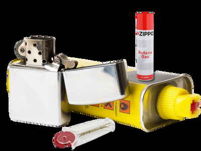 Zippo Feuerzeug, Gas und Feuersteine Zippo Feuerzeug, Gas und Feuersteine