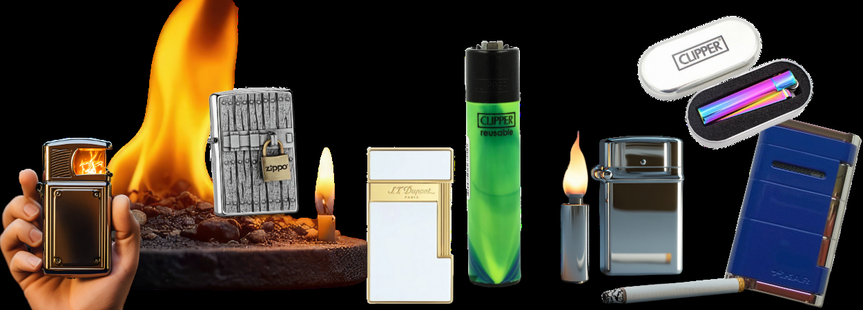 Feuerzeuge und Zigarette Feuerzeuge und Zigarette