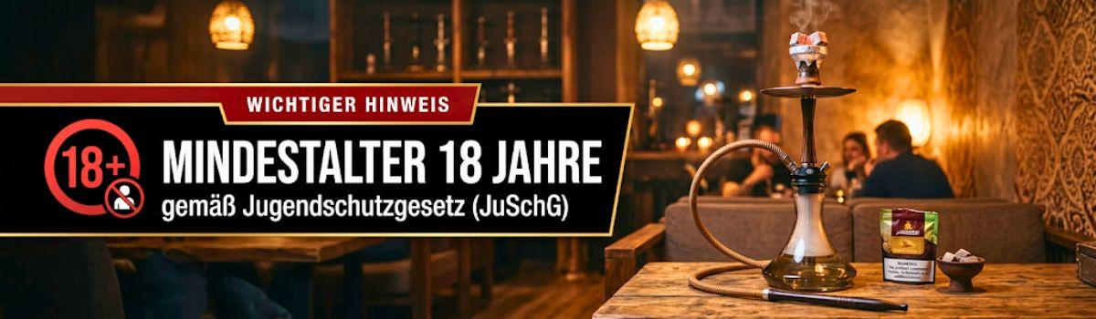 Hinweis Mindestalter zum Konsum für Shisha Wasserpfeife