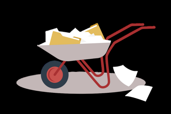 Schubkarren mit Plänen Schubkarren mit Plänen