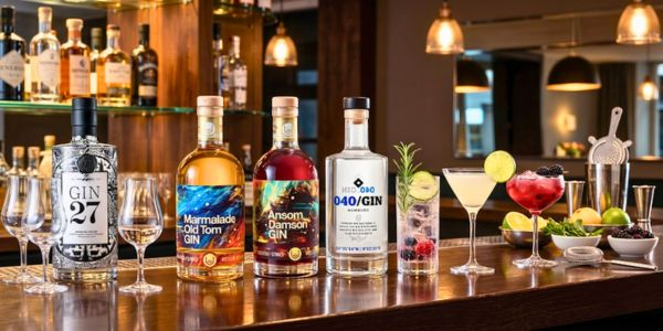 Gin-Sorten in einer Bar