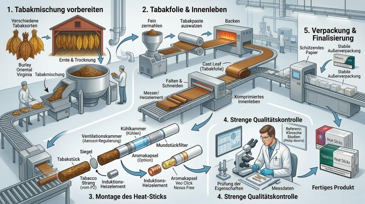 Herstellung von Tobacco Heat Sticks